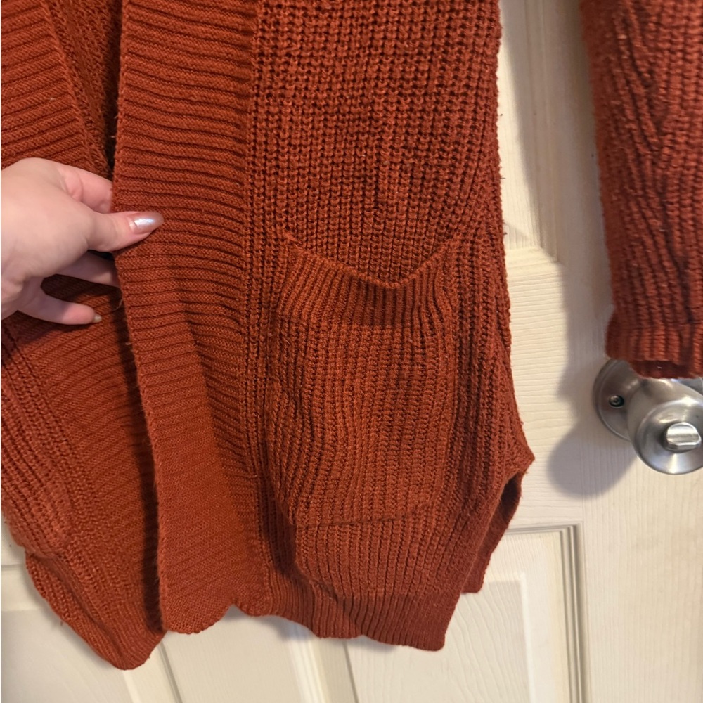Rust Open Front Cardigan - Picture 3 of 4